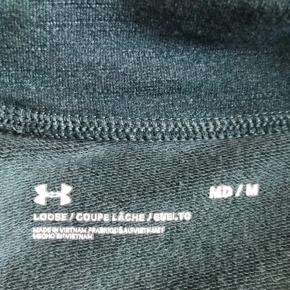 Under Armour Women's Loose Medium Cowl Neck Teal Cropped Hoodie Sweatshirt - Picture 3 of 10